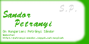 sandor petranyi business card